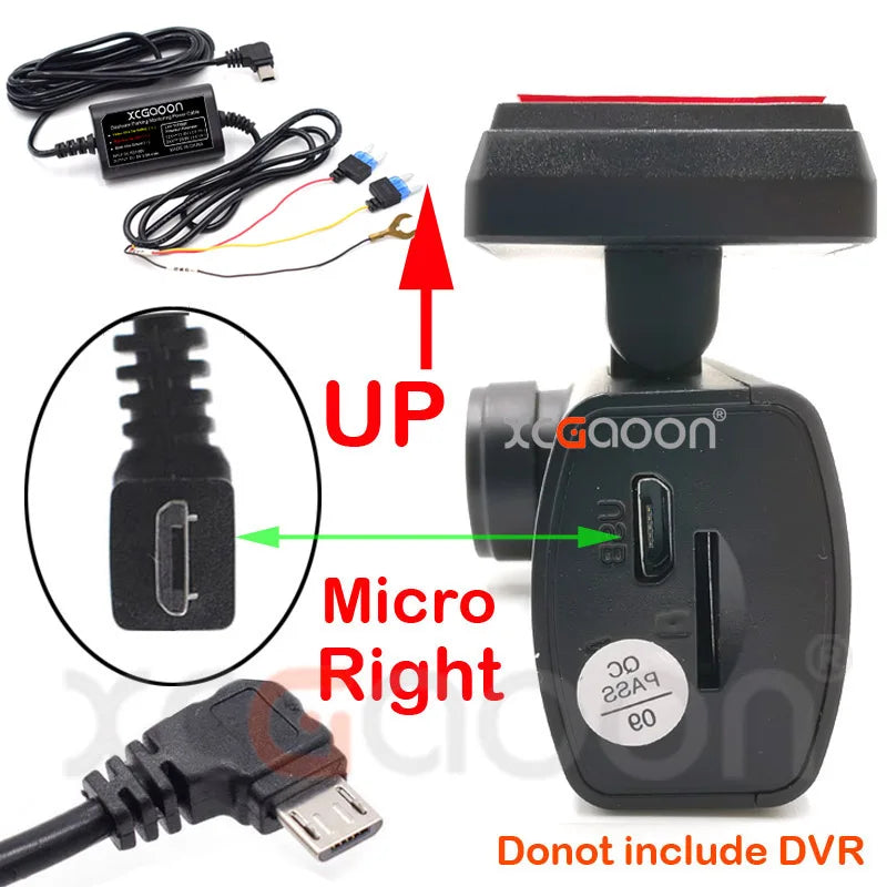 Kit câblage dashcam parking Mini USB Type C 12V 24V