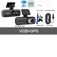 Dashcam 4K WiFi avant arrière GPS mode parking 24H