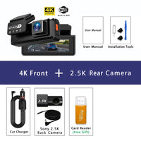 Dashcam 4K avant arrière WiFi GPS ADAS mode parking 24H