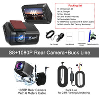 Dashcam 4K avant arrière WiFi vision nocturne parking 24H