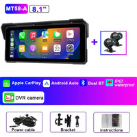 Dashcam moto 4K CarPlay Android Auto écran 81 pouces