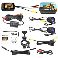 Dashcam moto avant arrière étanche écran 3 pouces vision nocturne