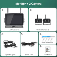 Dashcam sans fil 4 canaux écran tactile pour camion