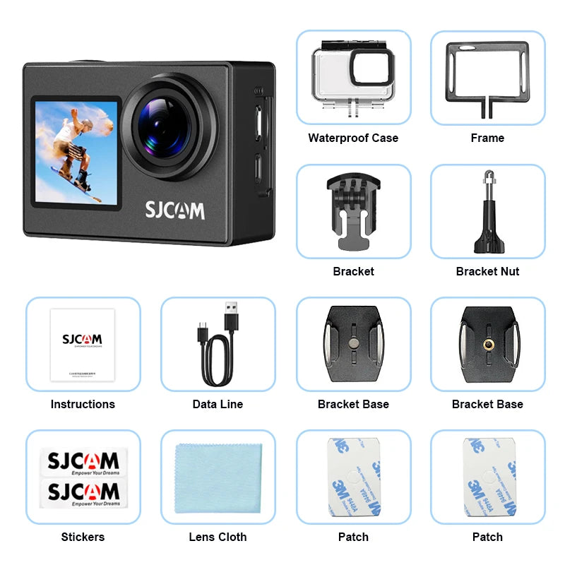 Dashcam moto vélo 4K double écran étanche antichoc