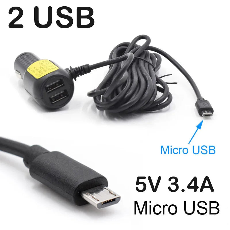 Chargeur dashcam Mini USB Micro USB Type C 12V 24V