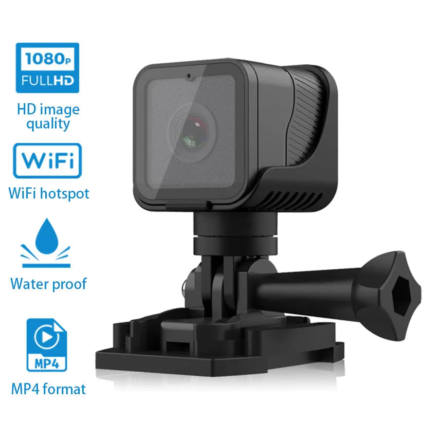 Dashcam moto vélo 1080P WiFi étanche compacte