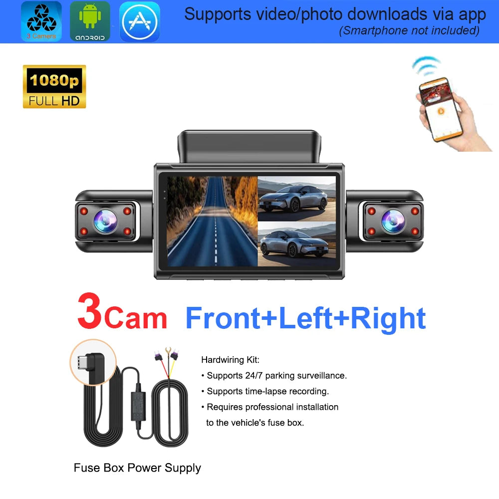 Dashcam 4K 4 canaux discrète avec mode parking 24H