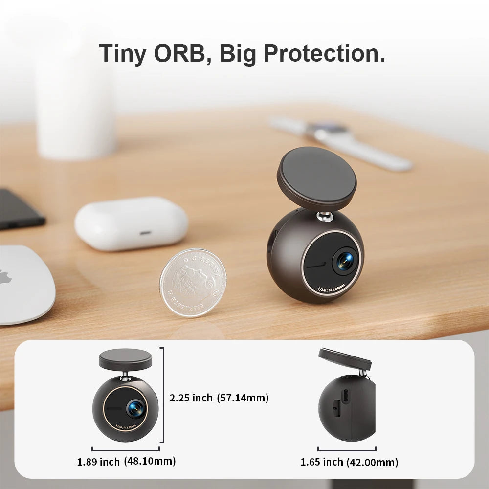 Dashcam 2K miniature rotative commande vocale 360 degrés